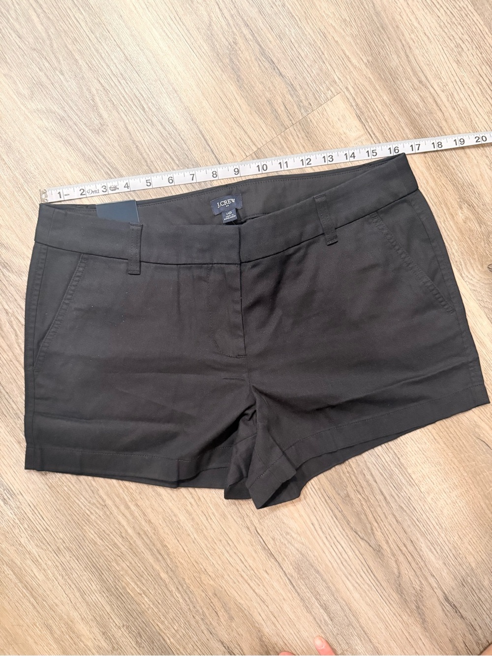 J. Crew Black High-Rise Tailored Cotton Blend Shorts